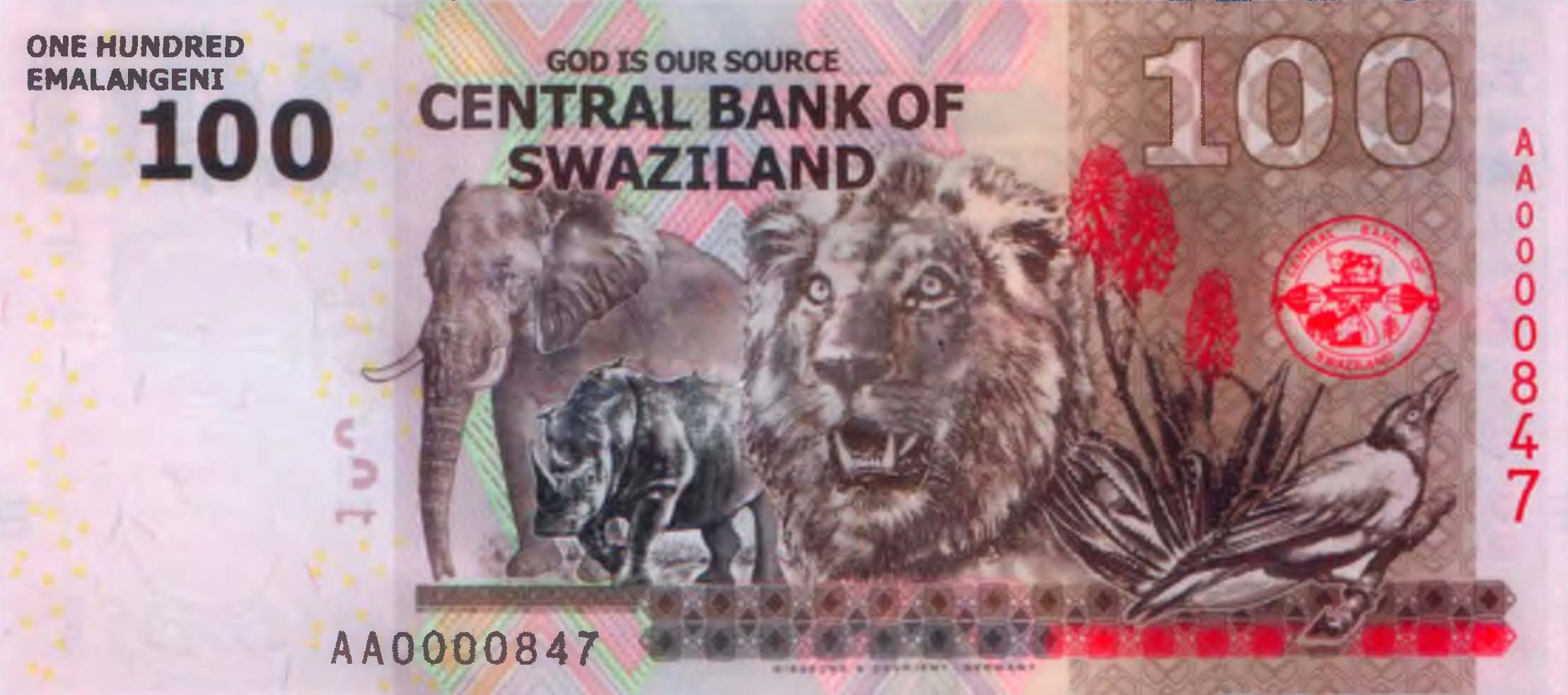 100 емалангени, Свазиленд, 2010 г.